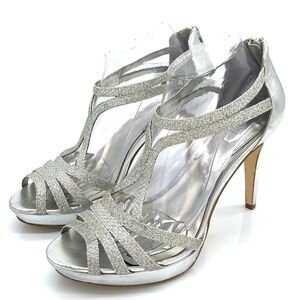 Alfani Women's Shoe's Heel Evening Formal Platform Strappy Glittery Silver 9